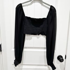 Black ribbed crop top